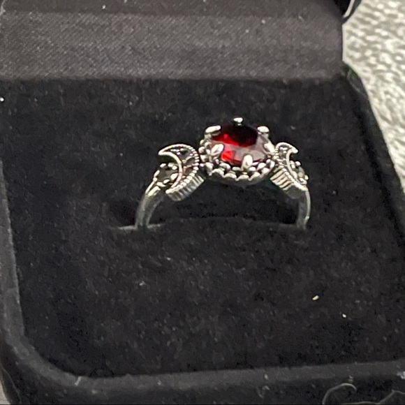 New Red Ruby Sterling Silver Eternity Goddess Moon Phase  Wiccan Ring - Picture 8 of 12